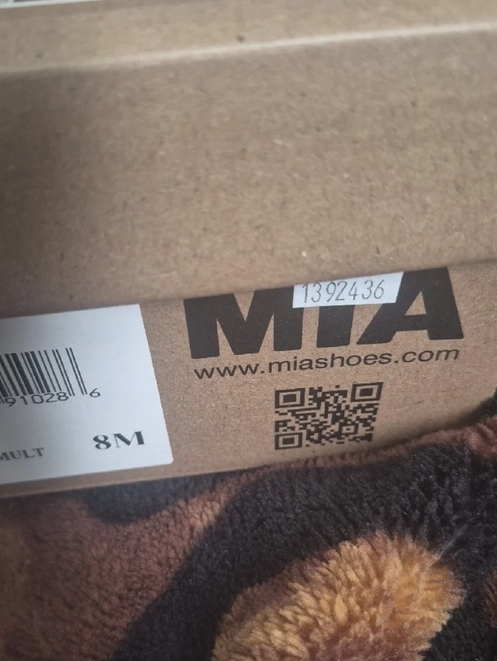 MIA White Tan Leopard Accent Sneakers with Orange Stripe